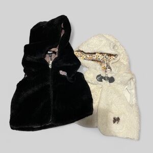 Infant DKNY Faux Fur Vest with Hood / Little. Lass Baby Vest with Hood Size 18M